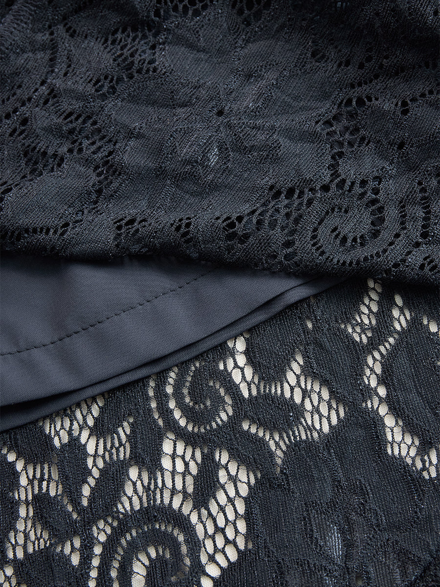 Vintage-Inspired Bohemian Intricate Lace Textured Pattern Sleeveless Waistband Midi Dress