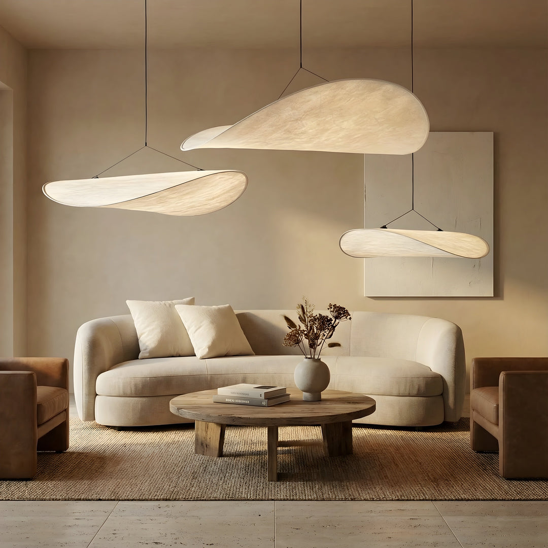 LED Pendant Light | Japandi Style | Height Adjustable | Warm White LED Light