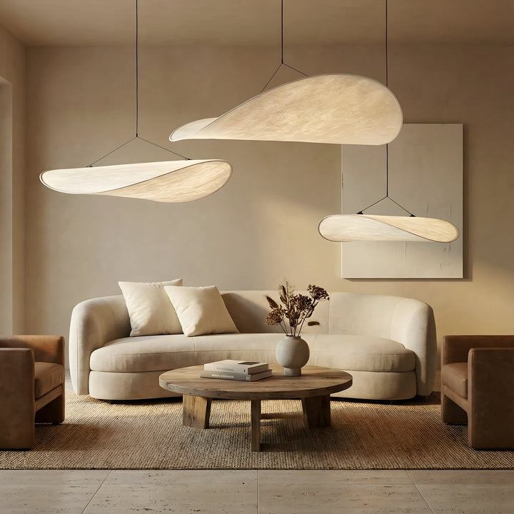 LED Pendant Light | Japandi Style | Height Adjustable | Warm White LED Light