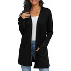 Leichter, lässiger, offener langer Cardigan mit Taschen