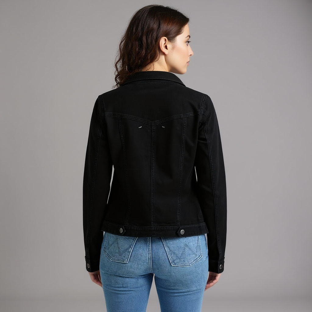 Damen Stretch Denim Jacke mit Taschen