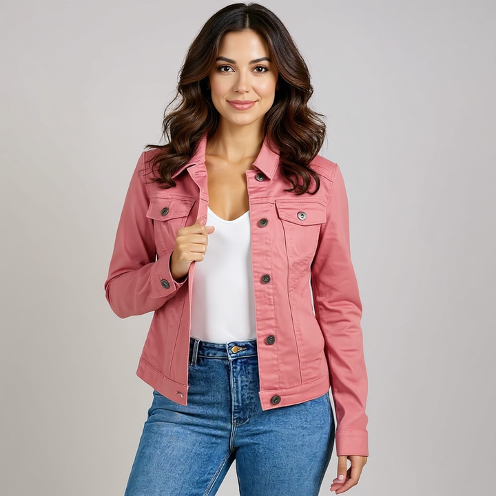 Damen Stretch Denim Jacke mit Taschen