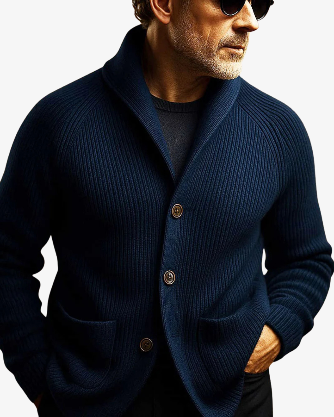 Lawrence | Maßgeschneiderter Strick-Cardigan mit Knopfleiste