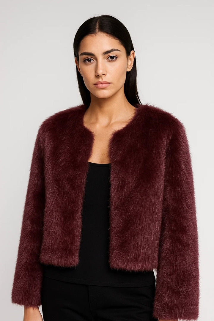 Jacke Damen - Gekürzte Kunstfelljacke