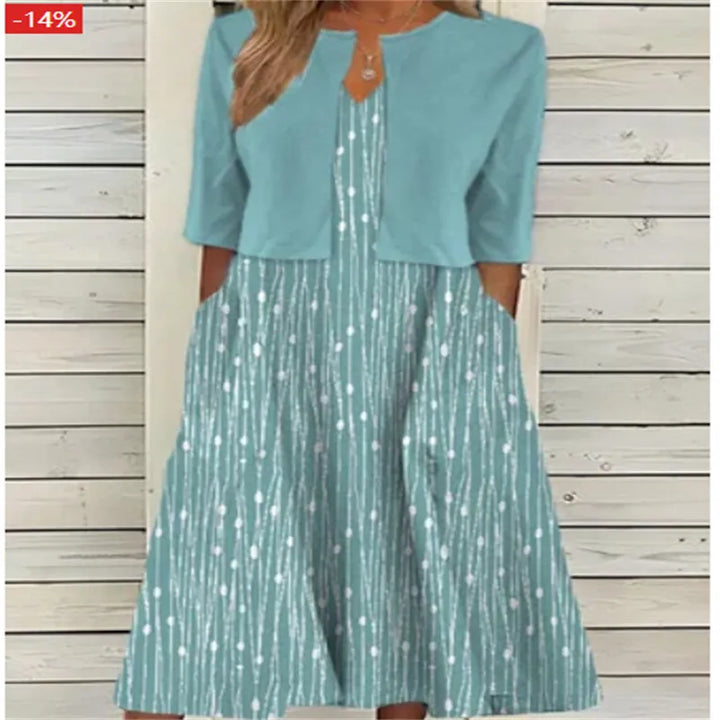 Elise - Robe midi deux-pièces à motif floral pour femme