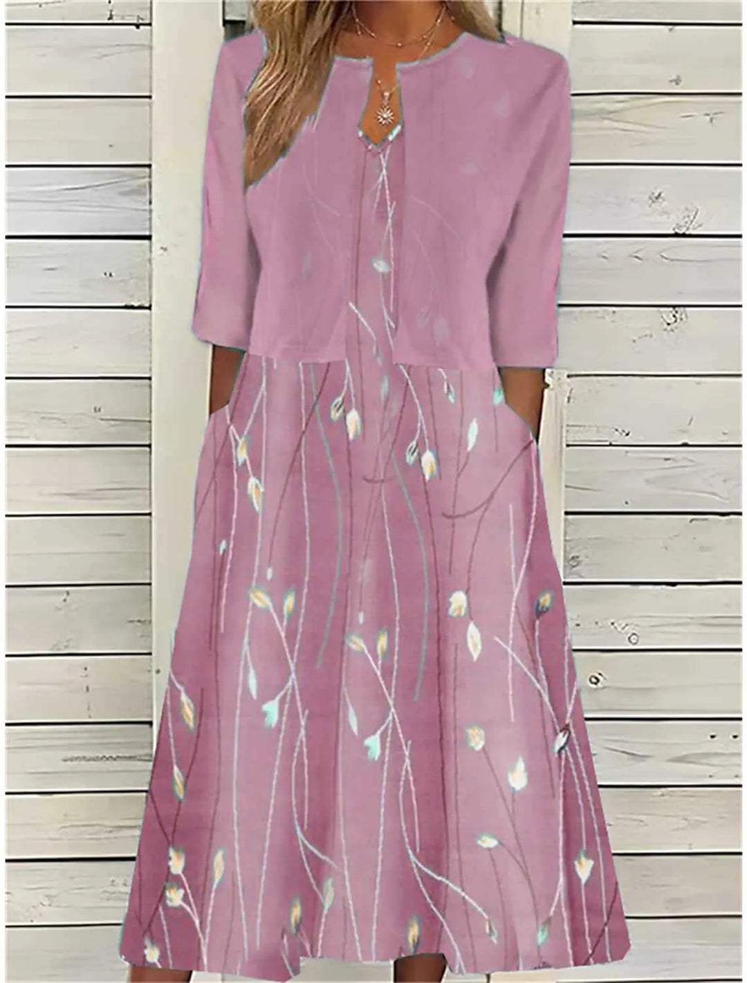 Elise - Robe midi deux-pièces à motif floral pour femme