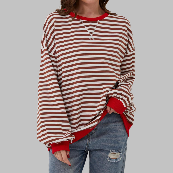 Mireille | Lässiges Langarm gestreiftes Sweatshirt