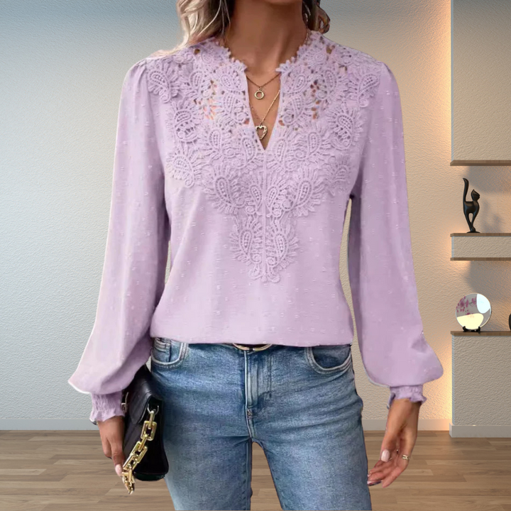 Damen Leichte Bluse aus Atmungsaktivem Stoff mit Lockerer Passform