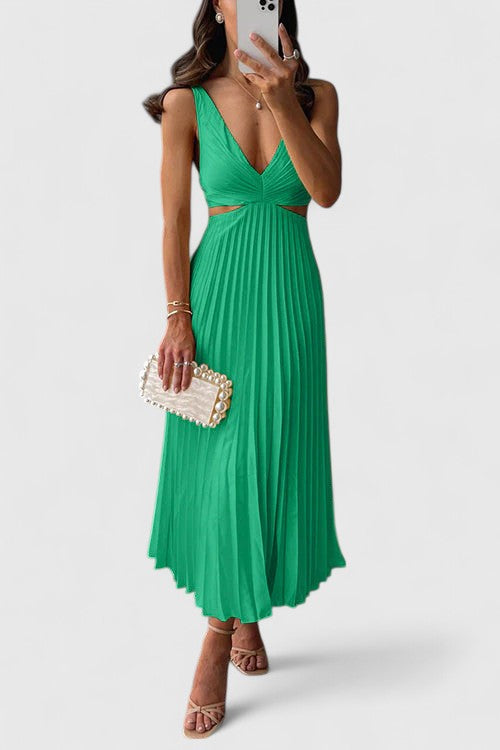 Damen Hochzeitsgastkleid | Ärmellos Falten