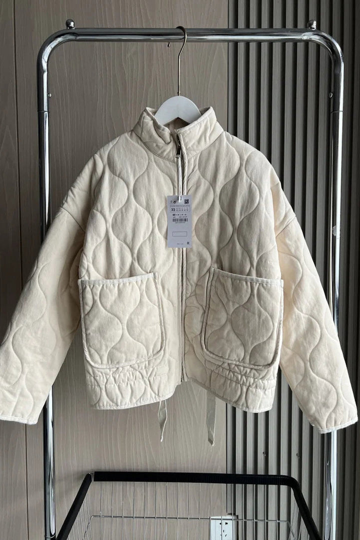 Jacke Damen - Steppjacke mit hohem Kragen und aufgesetzten Taschen