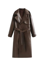 Trenchcoat Damen - Doppelreihiger Gürtel-Trenchcoat mit langen Ärmeln