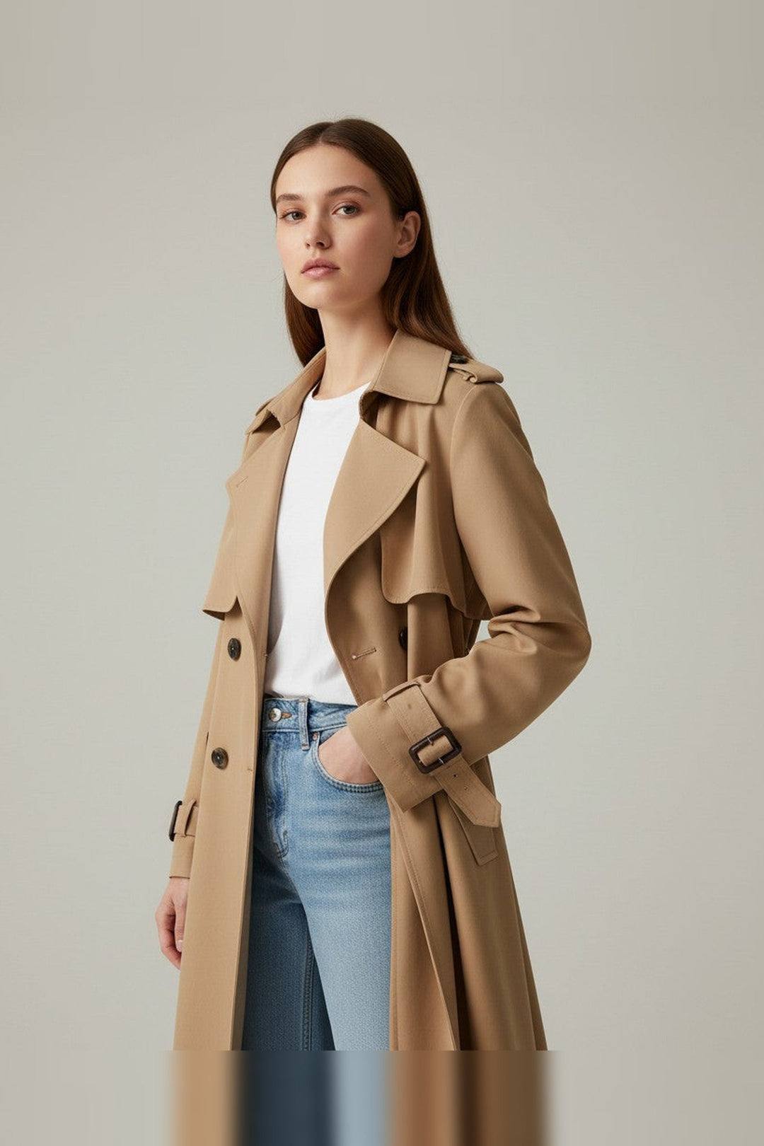 Trenchcoat Damen - Gürtelter Baumwoll-Trenchcoat