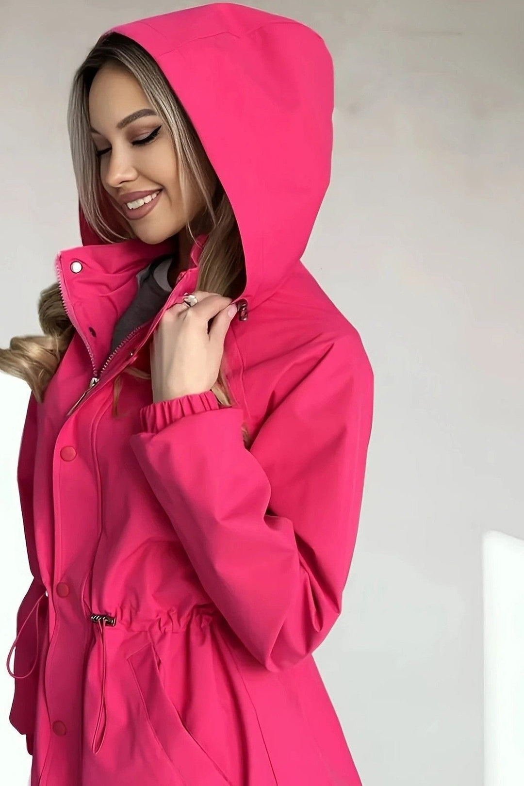 Regenmantel Damen - Oversized Regenmantel mit Kapuze