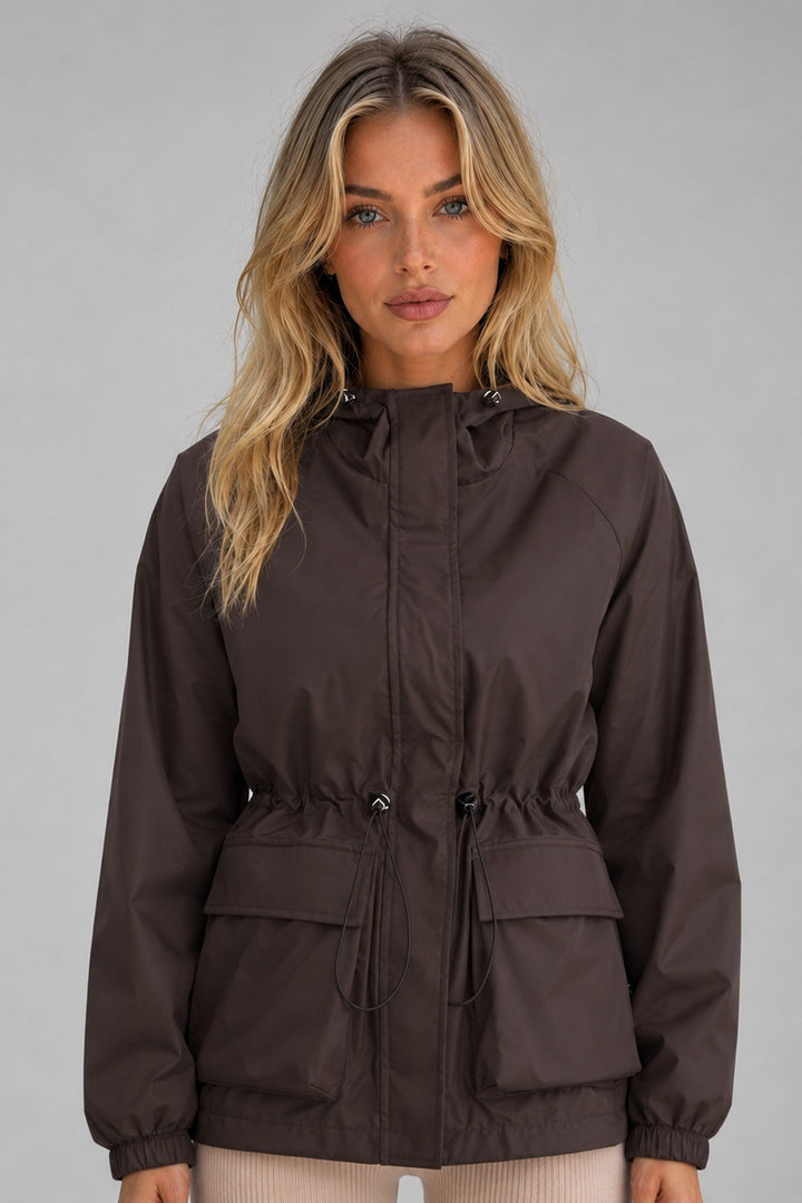 Regenjacke Damen - Kapuzen-Regenjacke mit winddichter Verarbeitung