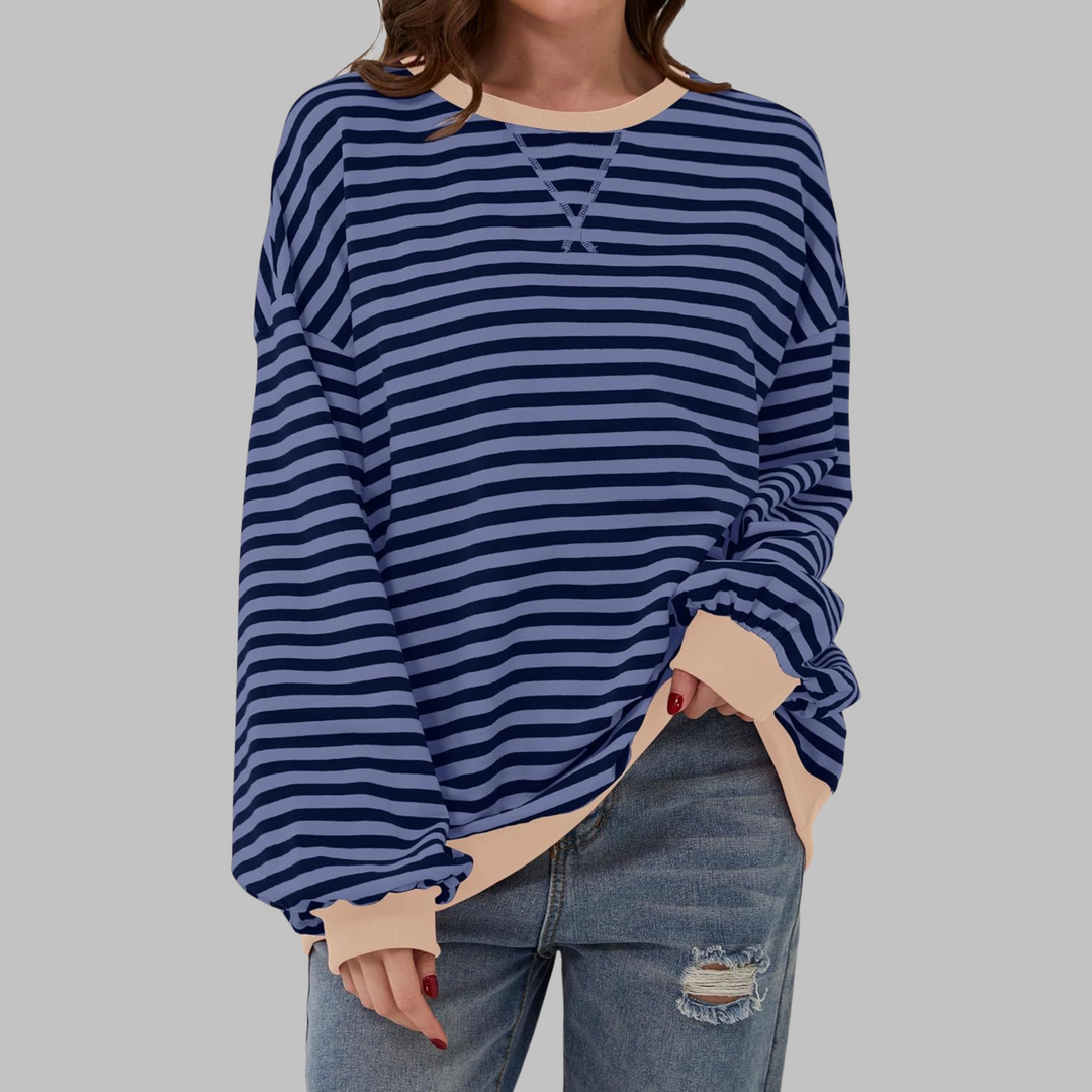 Mireille | Lässiges Langarm gestreiftes Sweatshirt