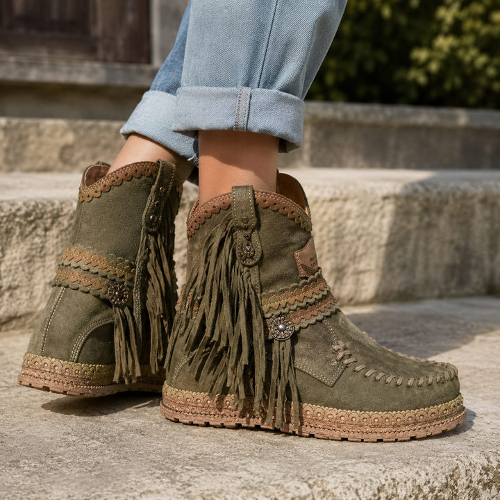 Bottes western bohèmes à franges
