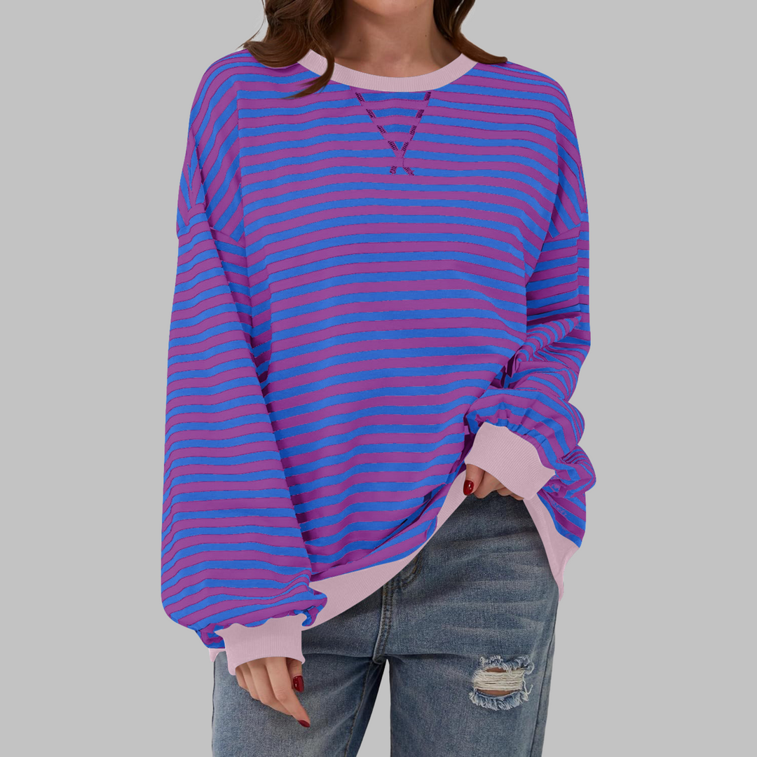Mireille | Lässiges Langarm gestreiftes Sweatshirt
