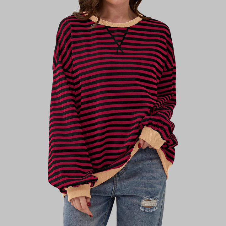 Mireille | Lässiges Langarm gestreiftes Sweatshirt