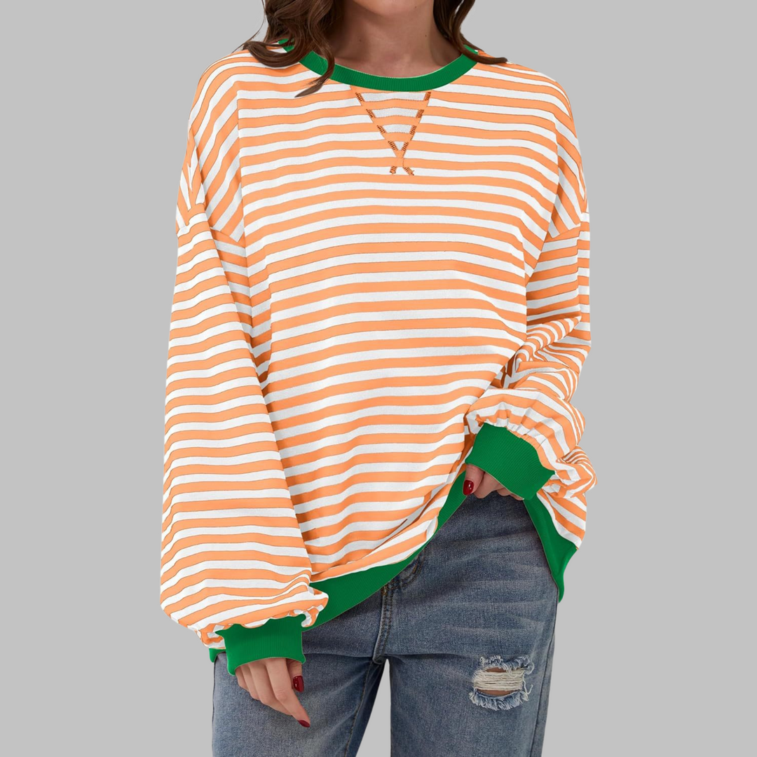 Mireille | Lässiges Langarm gestreiftes Sweatshirt