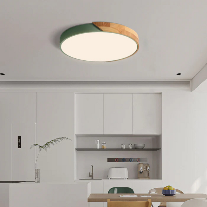 LED Ceiling Lamp with Scandinavian Design in Wood &amp; Acrylic