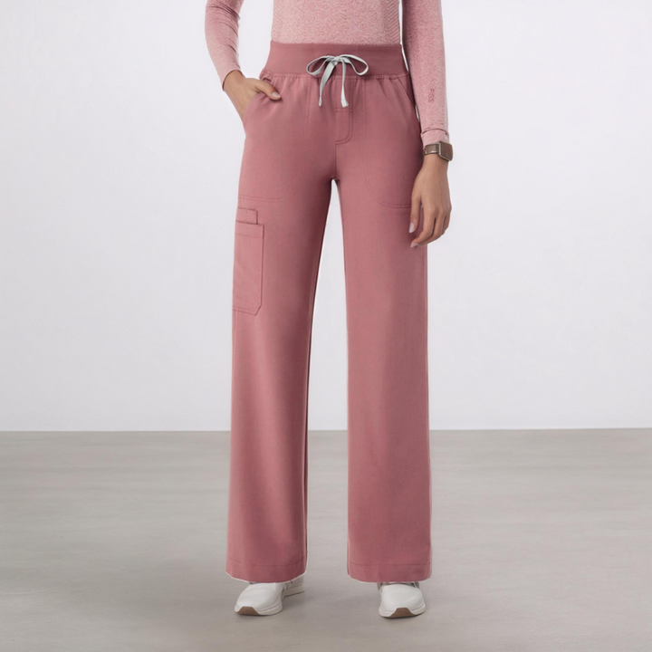 Hochtaillierte Weite Scrub-Hosen für Frauen