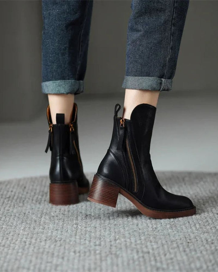 Damen Stiefeletten mit klassischem Design und robuster Sohle