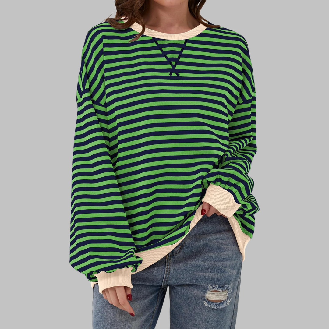 Mireille | Lässiges Langarm gestreiftes Sweatshirt