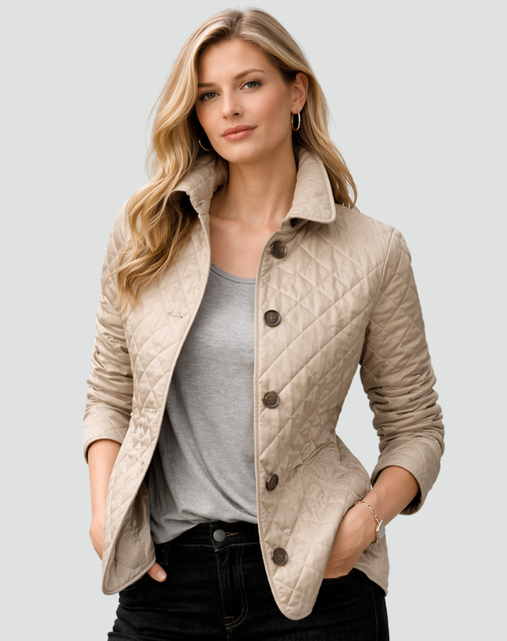 Damen Tussenseizoenjack Regular Fit Mit Stehkragen und Knöpfen