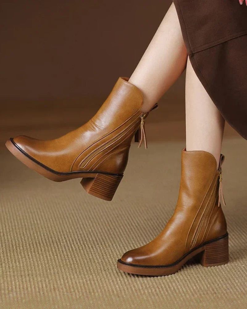 Damen Stiefeletten mit klassischem Design und robuster Sohle
