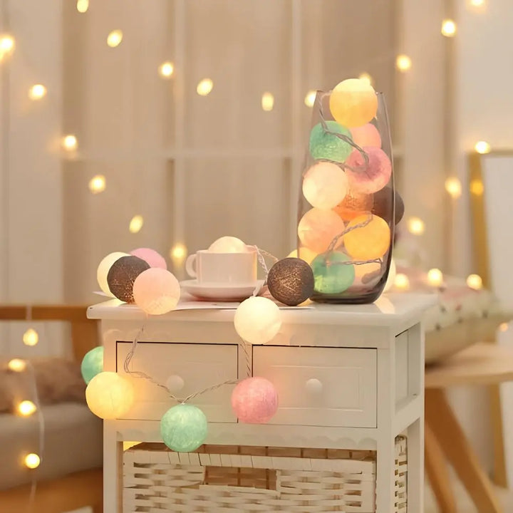 Cotton Light Balls String – Create Atmosphere and Warmth in Any Space