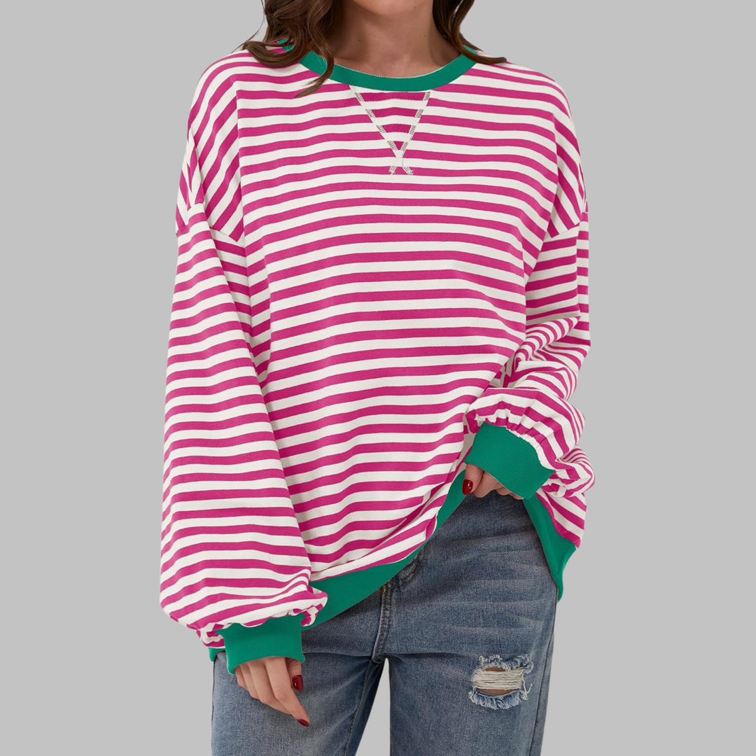 Mireille | Lässiges Langarm gestreiftes Sweatshirt