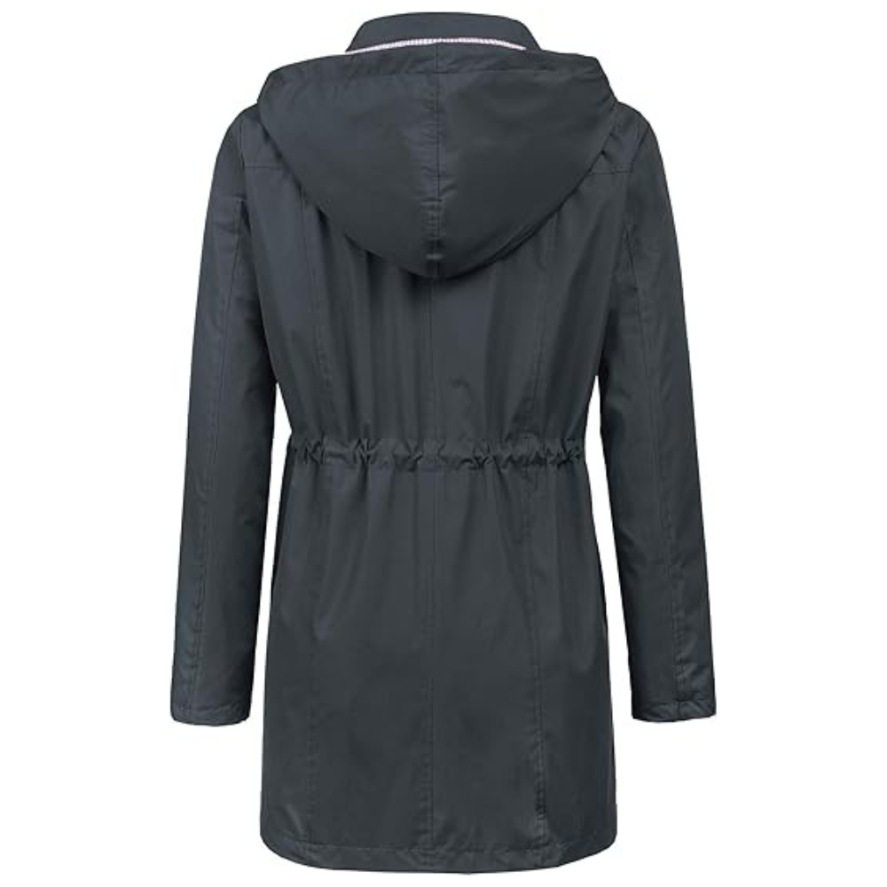 Wasserdichter langer Kapuzen-Trenchcoat gefüttert Windbreaker Reisejacke