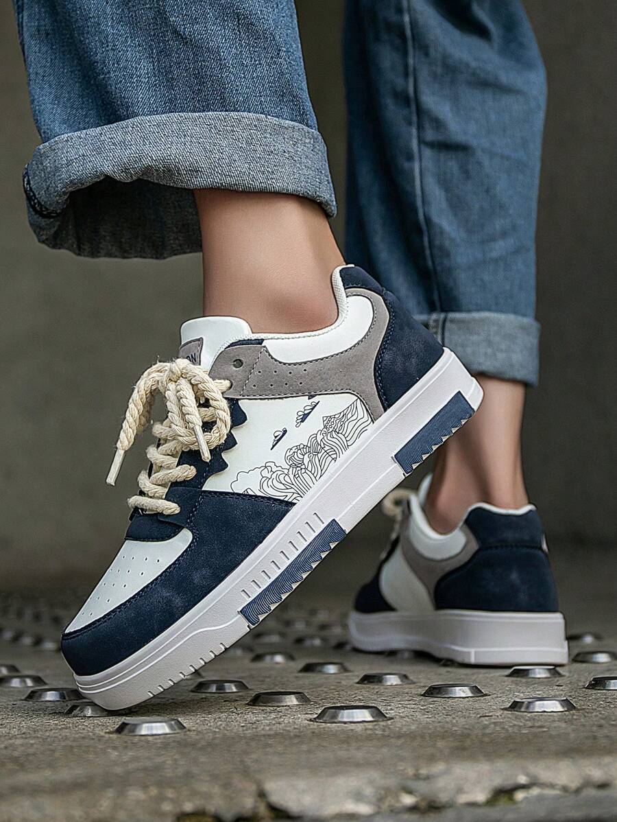 Beige Herren Sneaker mit Print – sportlich, bequem und perfekt für jeden Tag