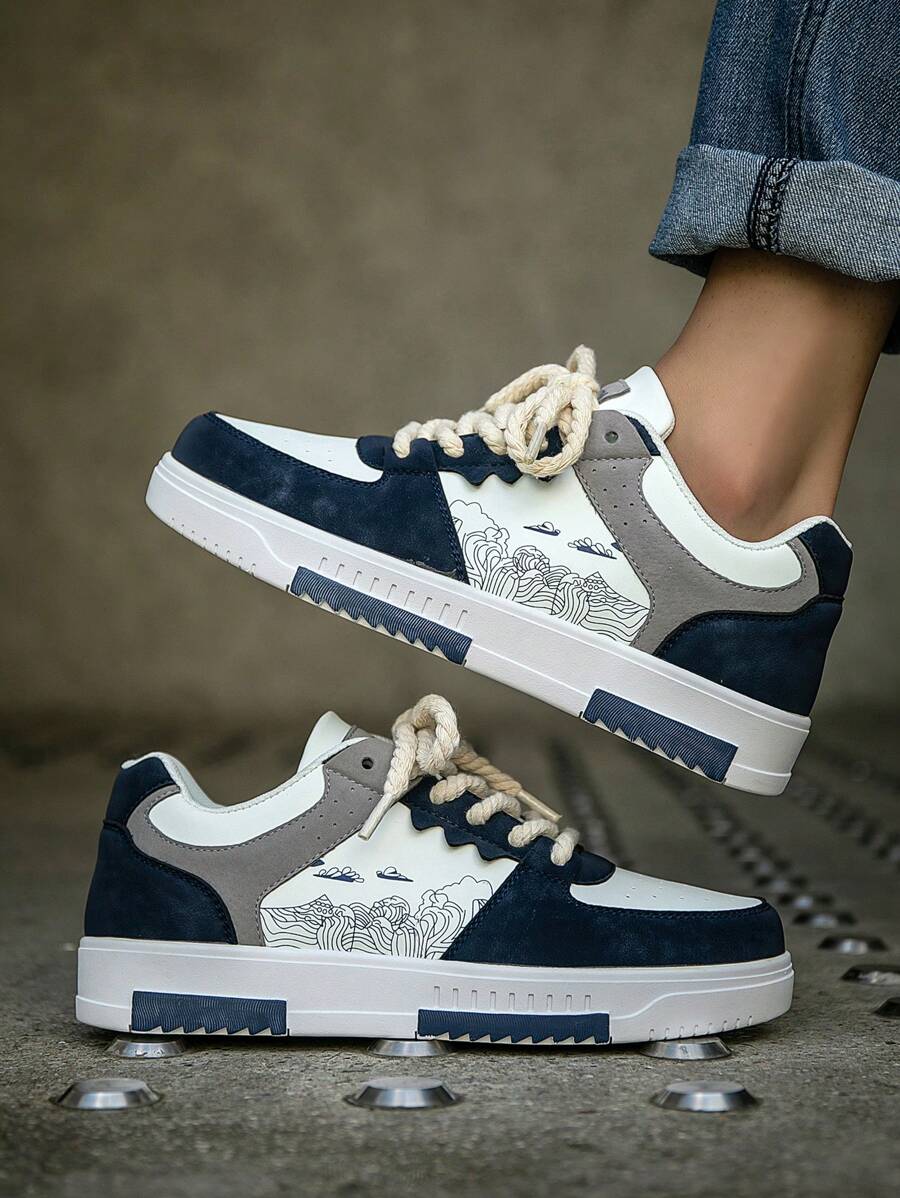 Beige Herren Sneaker mit Print – sportlich, bequem und perfekt für jeden Tag