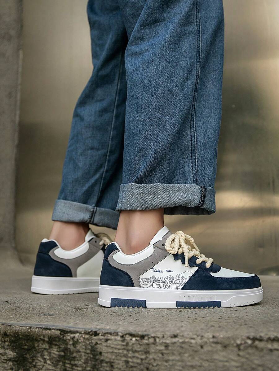Beige Herren Sneaker mit Print – sportlich, bequem und perfekt für jeden Tag