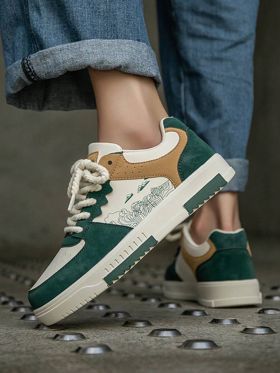 Beige Herren Sneaker mit Print – sportlich, bequem und perfekt für jeden Tag