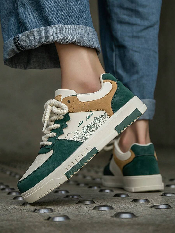 Beige Herren Sneaker mit Print – sportlich, bequem und perfekt für jeden Tag
