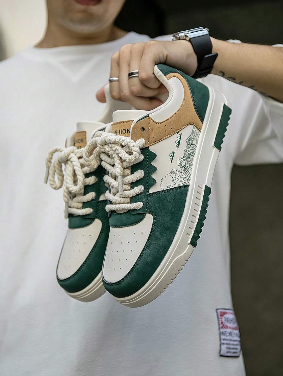 Beige Herren Sneaker mit Print – sportlich, bequem und perfekt für jeden Tag