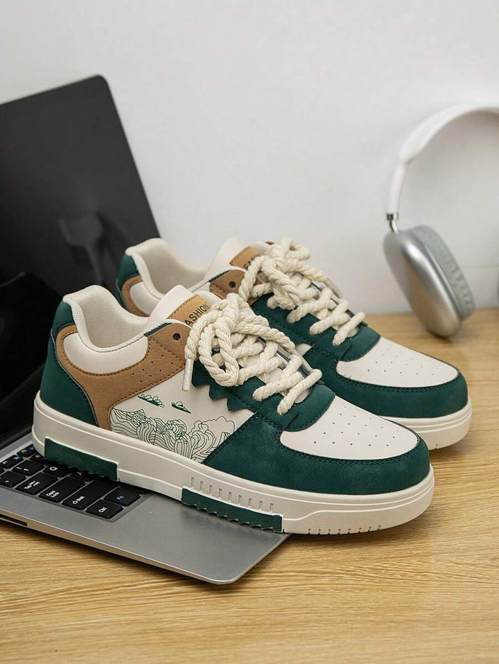 Beige Herren Sneaker mit Print – sportlich, bequem und perfekt für jeden Tag
