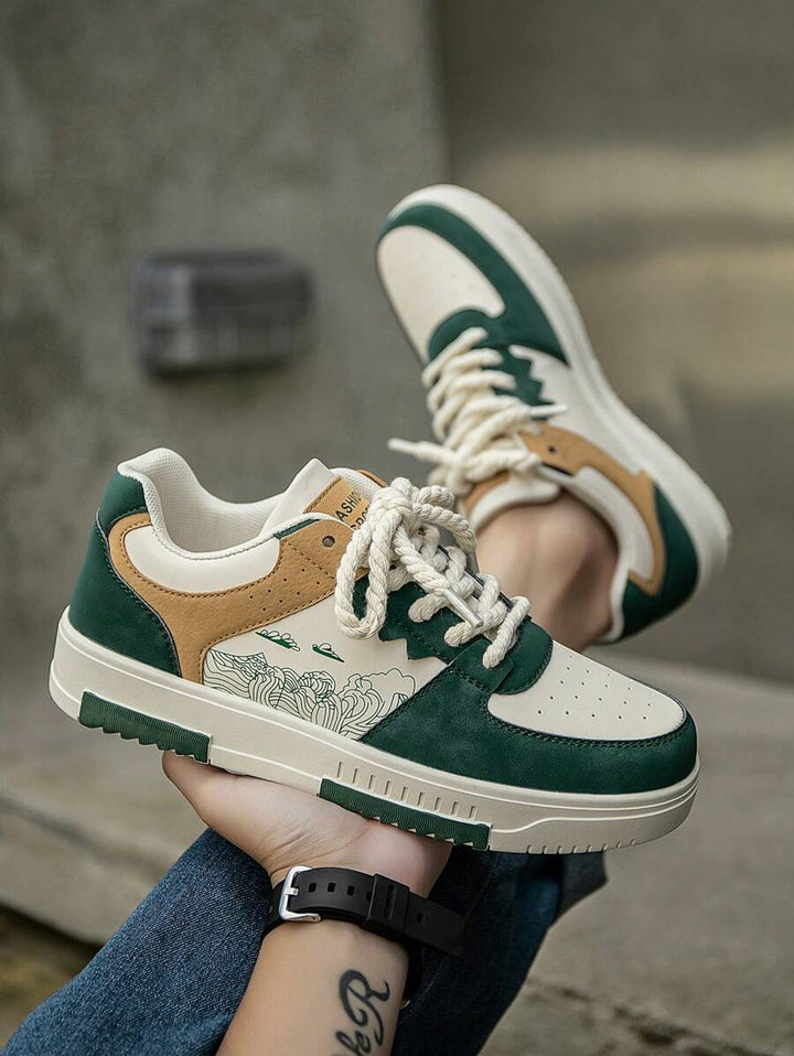 Beige Herren Sneaker mit Print – sportlich, bequem und perfekt für jeden Tag