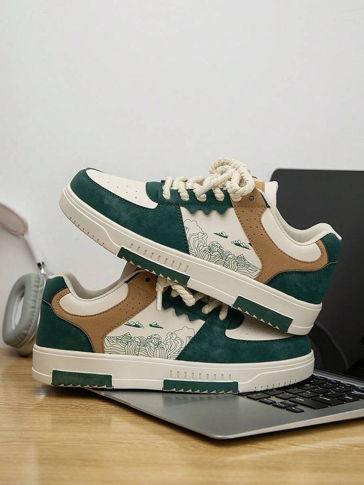 Beige Herren Sneaker mit Print – sportlich, bequem und perfekt für jeden Tag