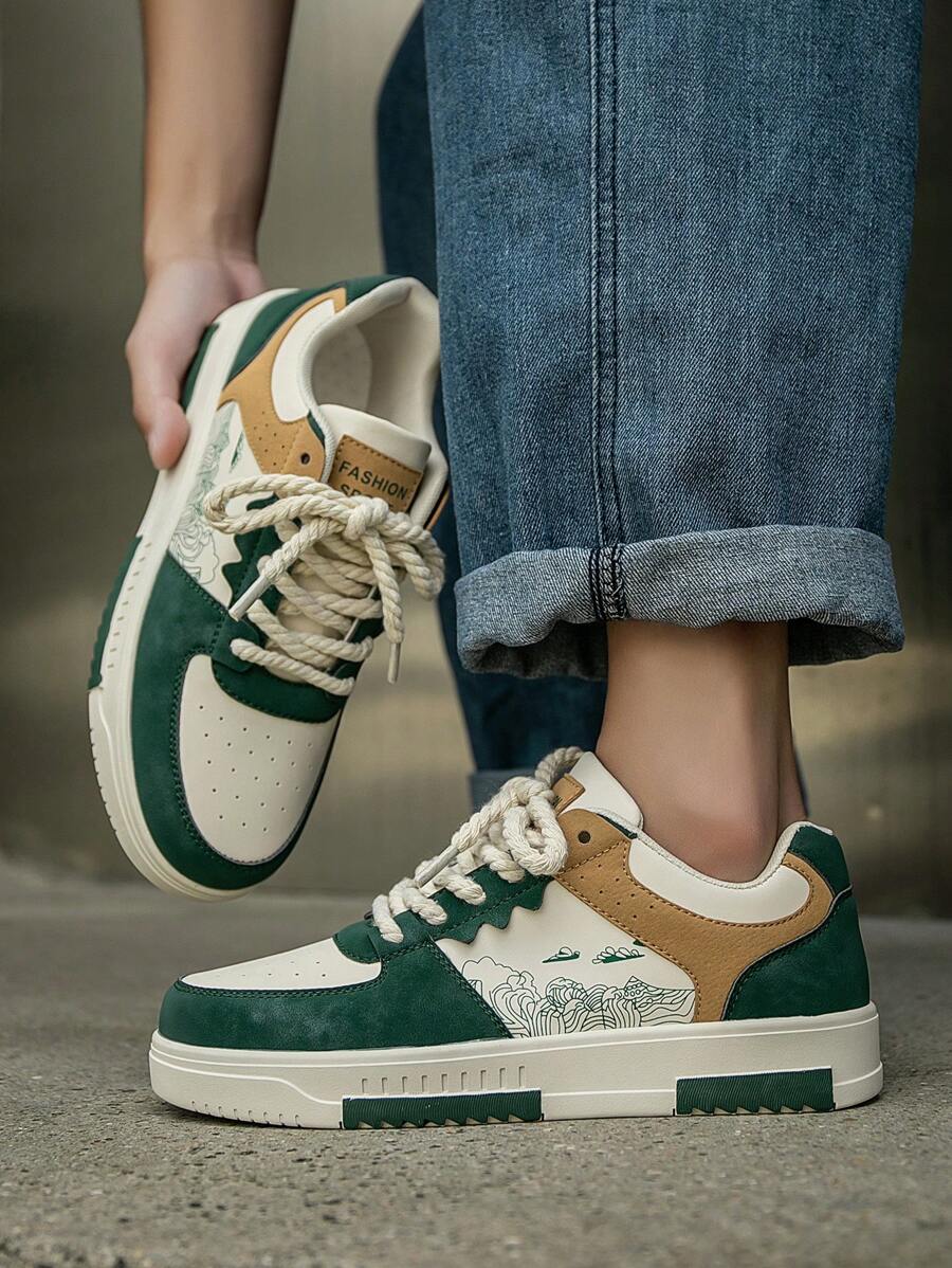 Beige Herren Sneaker mit Print – sportlich, bequem und perfekt für jeden Tag