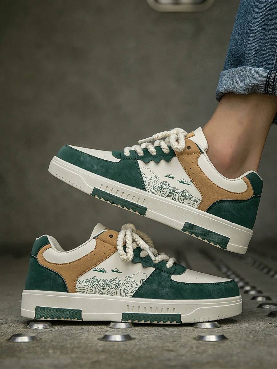 Beige Herren Sneaker mit Print – sportlich, bequem und perfekt für jeden Tag