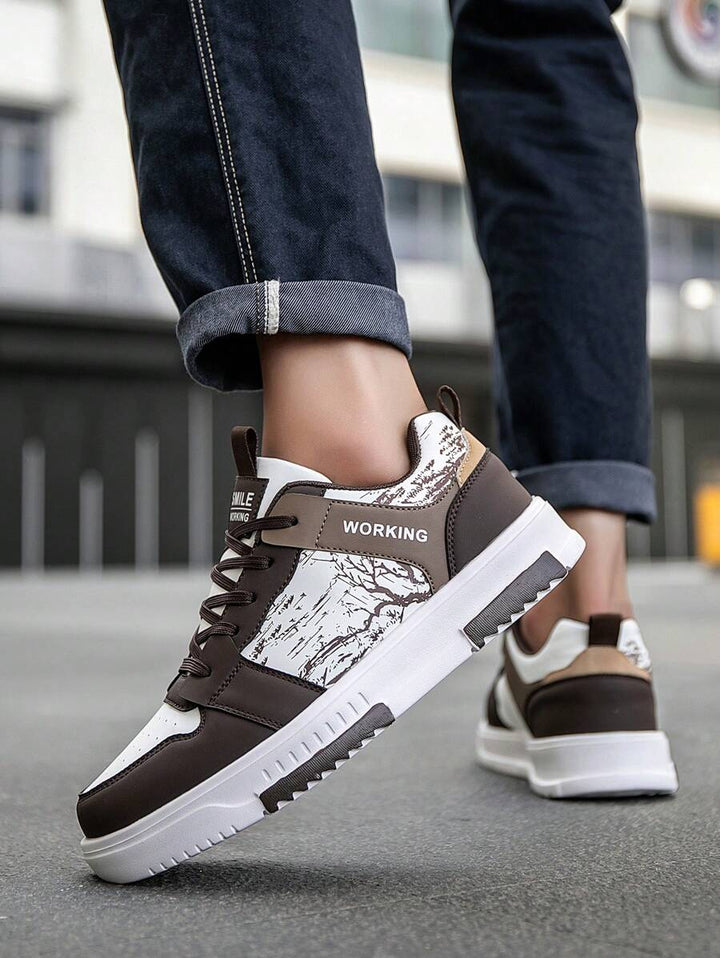 Beige Herren Sneaker mit Print – sportlich, bequem und perfekt für jeden Tag