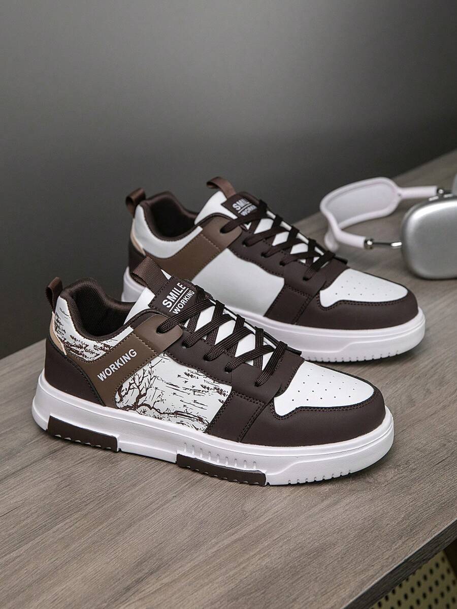Beige Herren Sneaker mit Print – sportlich, bequem und perfekt für jeden Tag
