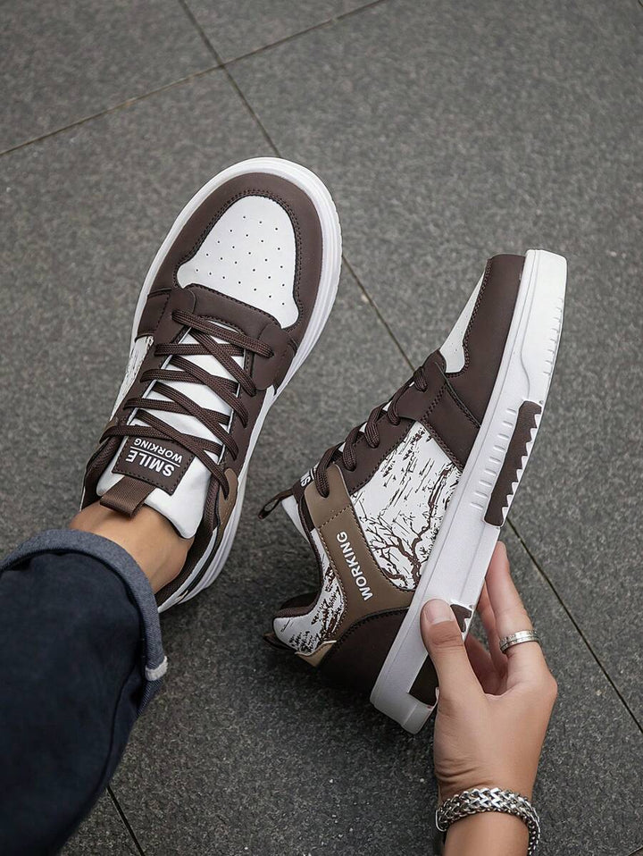 Beige Herren Sneaker mit Print – sportlich, bequem und perfekt für jeden Tag