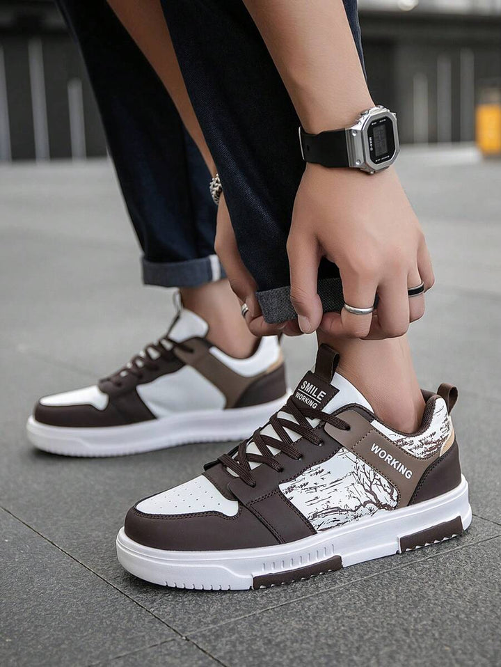 Beige Herren Sneaker mit Print – sportlich, bequem und perfekt für jeden Tag