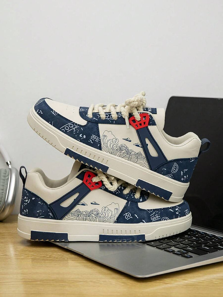 Beige Herren Sneaker mit Print – sportlich, bequem und perfekt für jeden Tag