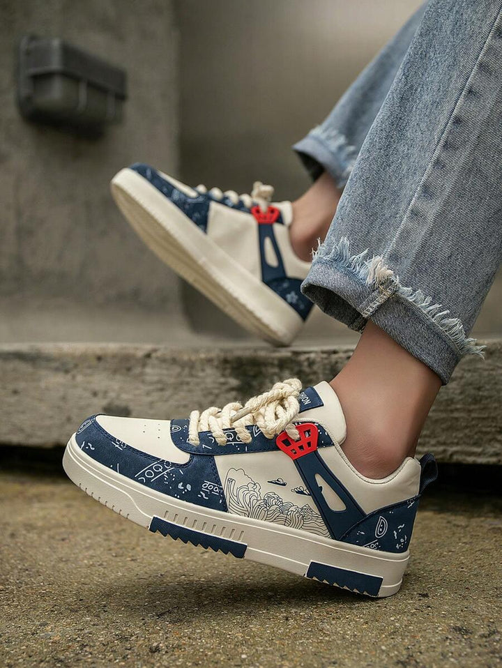 Beige Herren Sneaker mit Print – sportlich, bequem und perfekt für jeden Tag