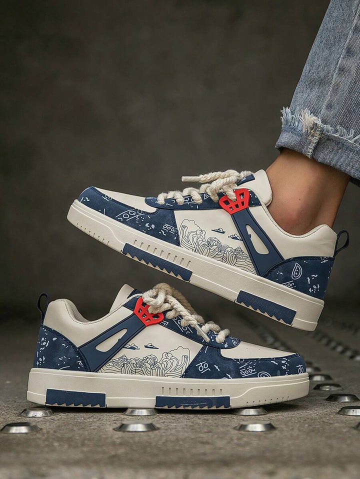 Beige Herren Sneaker mit Print – sportlich, bequem und perfekt für jeden Tag